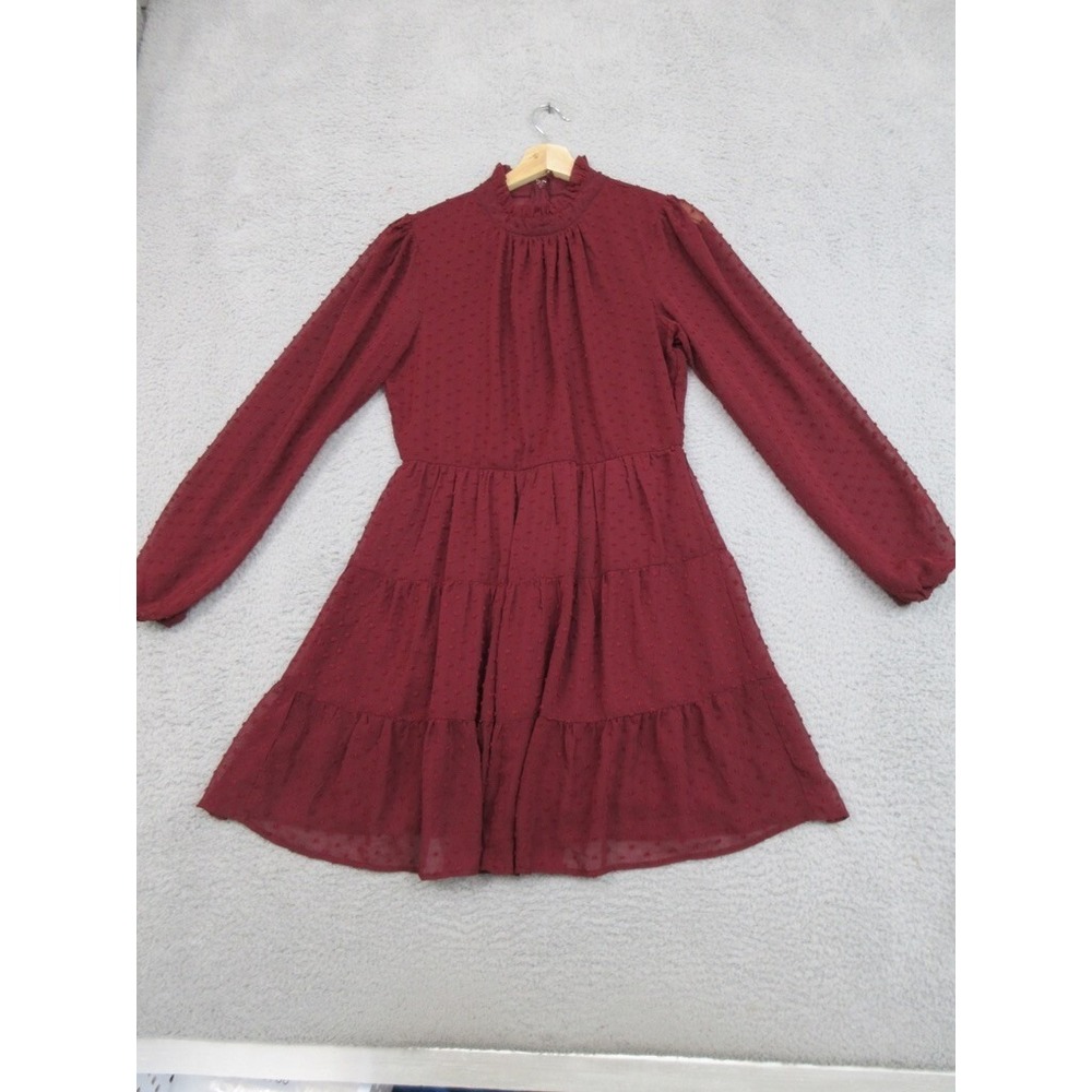 Trixxi Dress Womens L Red‎ Sheer Dark Romance Cottagecore Whimsy Earthy Ethereal
